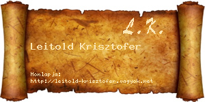Leitold Krisztofer névjegykártya